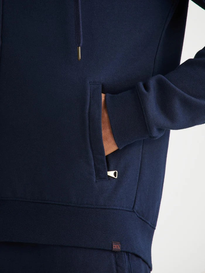 Quinn Cotton Modal Navy - Men's Hoodie with Trousers - 