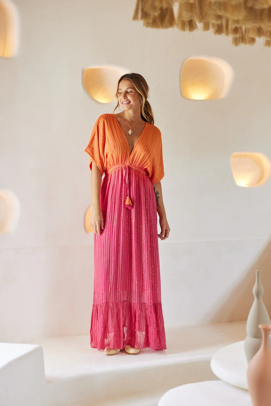 Sunset Blush Maxi Dress - Pink - 2