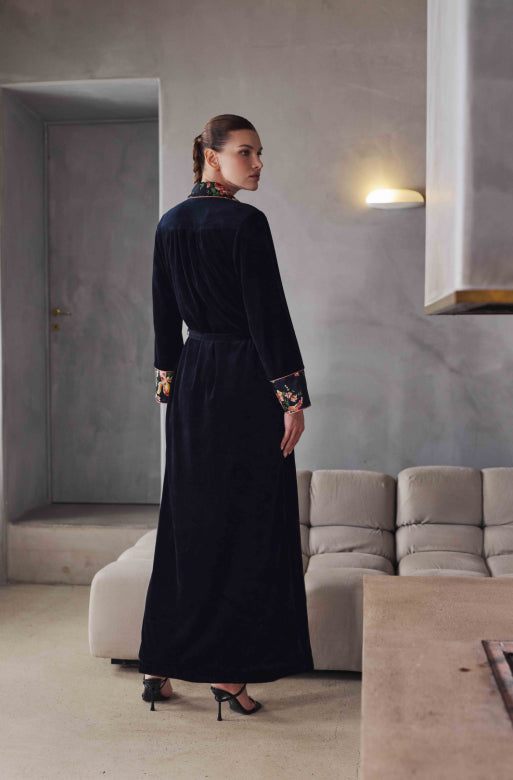 Bernadette long lined velvet robe - 2