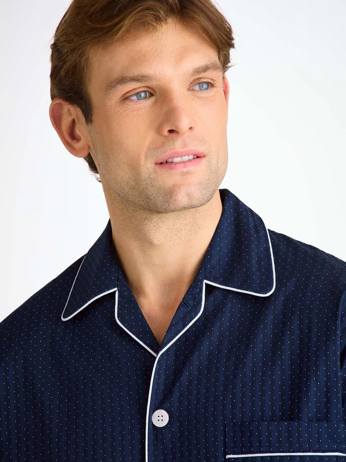 Royal 40 Cotton Navy - Derek Rose Men's Classic Fit Pyjamas - Navy - 3