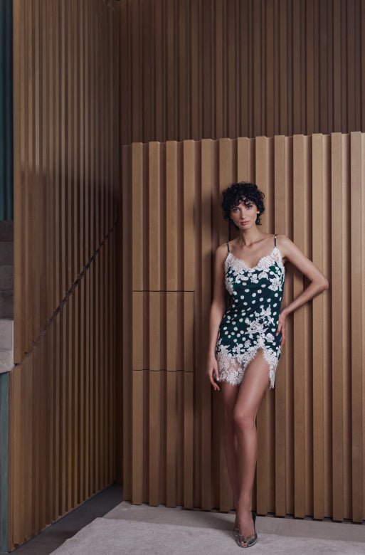 Babette mesh nightie with lace trim - 3