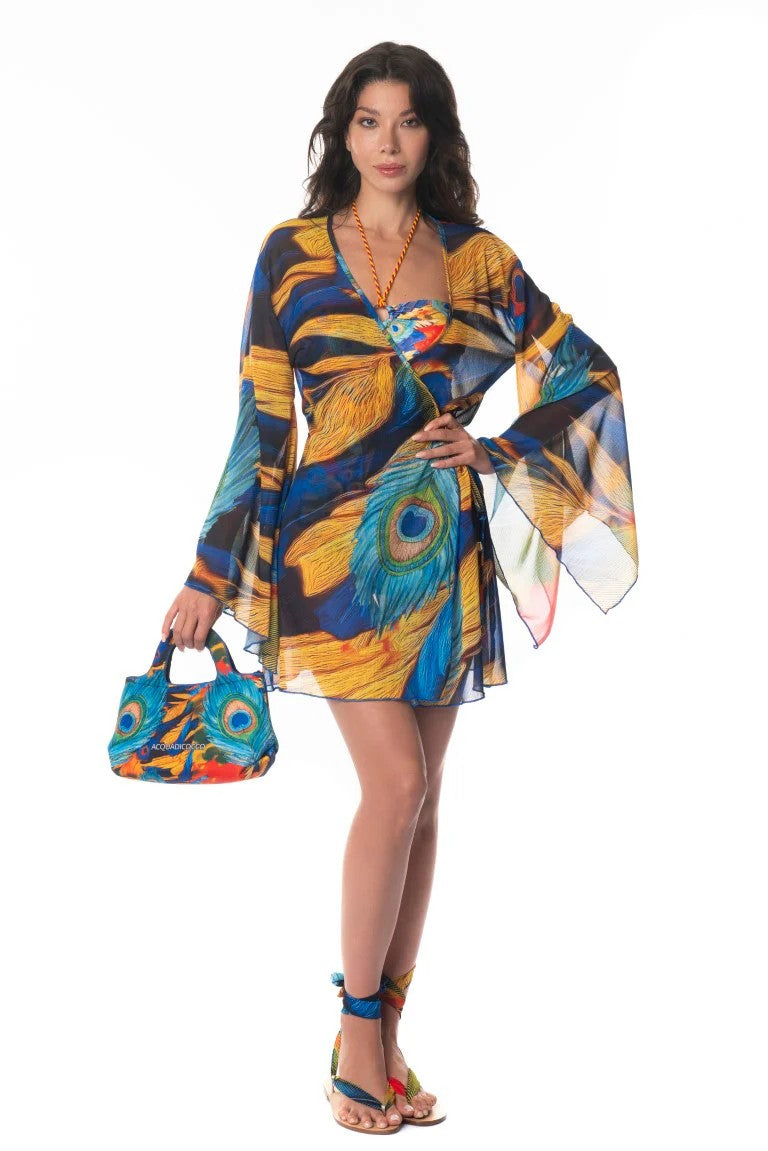 Peacock Short Kimono - Mix - 1