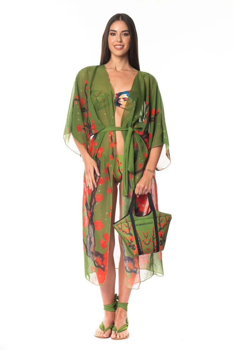 Garden Chic Long Kimono - Green - 1