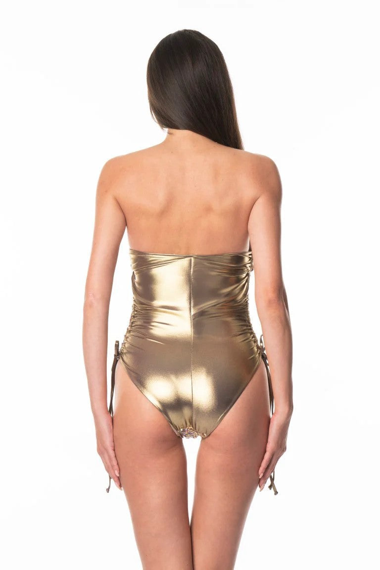 Full Pump with Gold Foil Sequins - Gold - 2