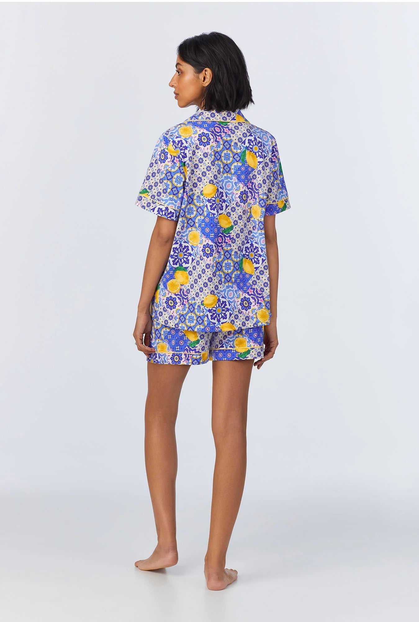 Majolica Short Sleeve Classic Shorty Stretch Jersey PJ Set - Blue - 3