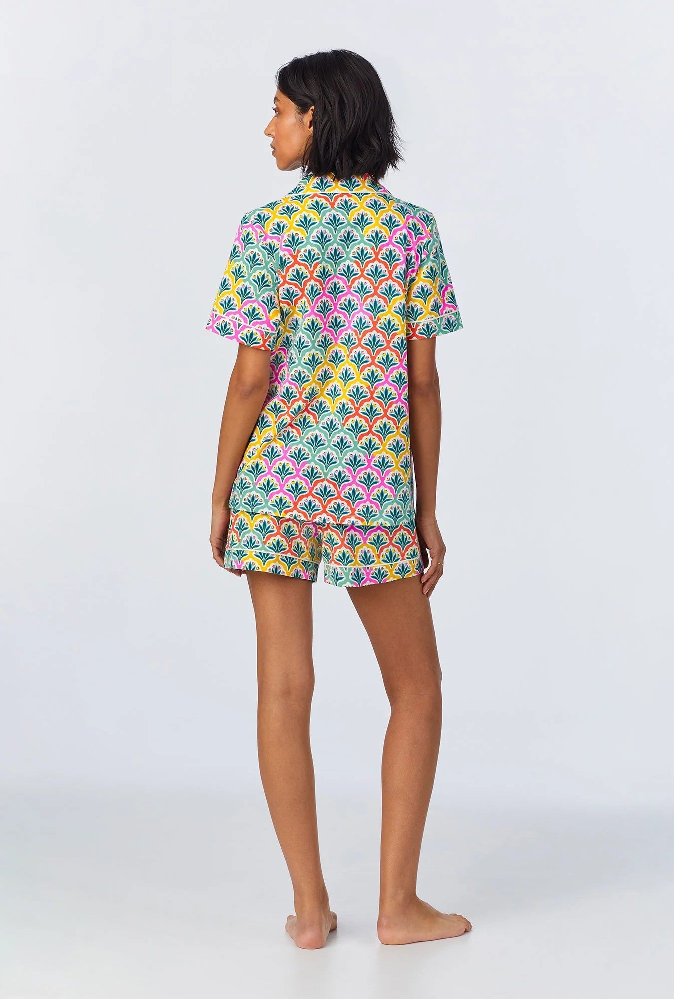 Camilla Short Sleeve Classic Shorty Stretch Jersey PJ Set - Mix - 3