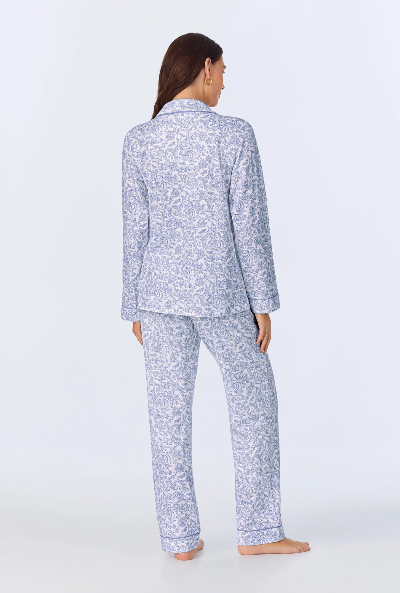 Fairytale Forest Long Sleeve Classic Stretch Jersey PJ Set - Blue - 3
