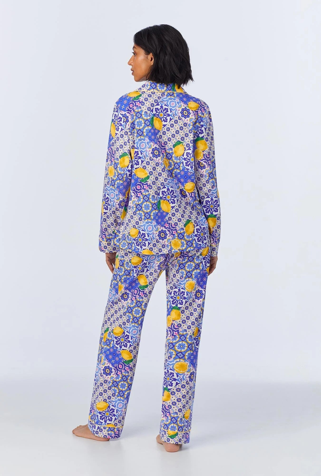 Majolica Long Sleeve Classic Stretch Jersey PJ Set - Blue - 3