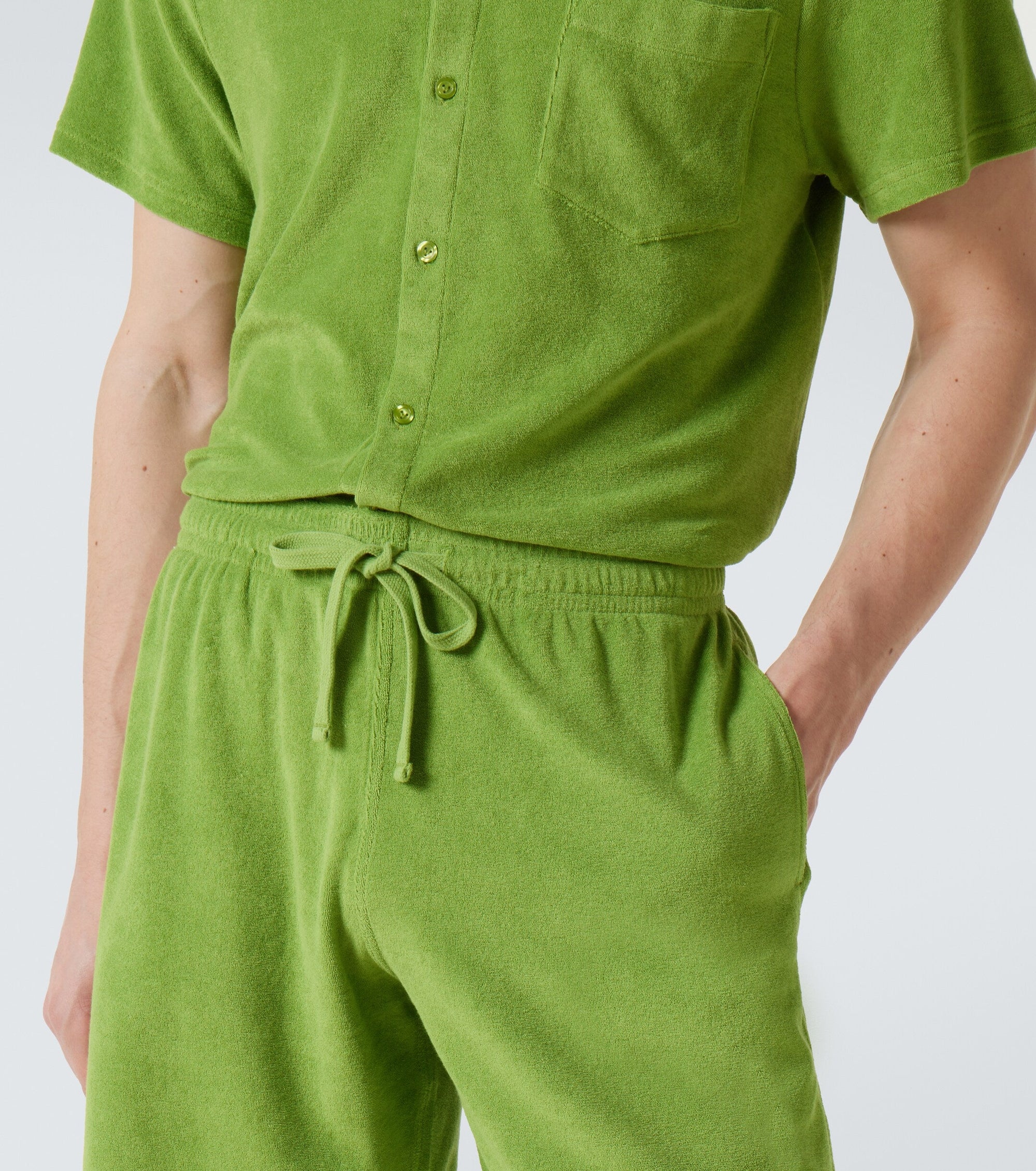 Terry Bermuda Shorts Solid - Green - 4