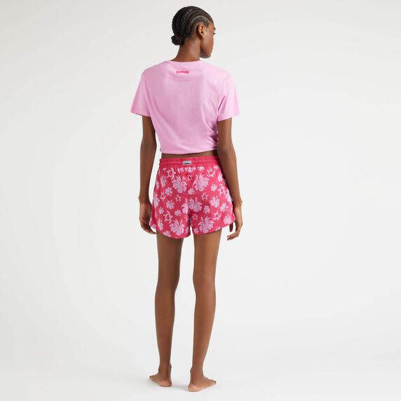 Women Swim Shorts Flocked Turtles heart - Red - 3