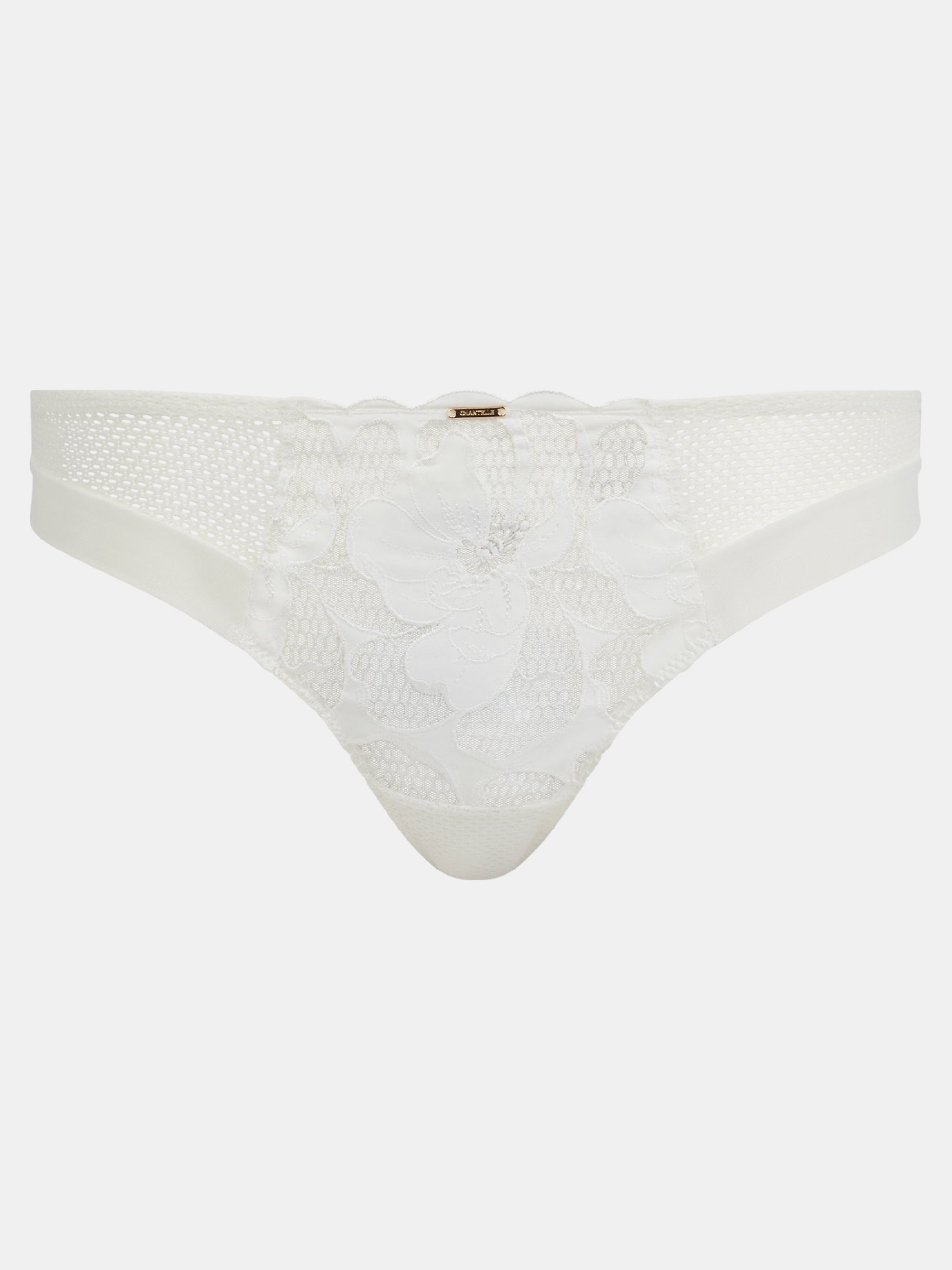 Fleurs Signature Lace Thong - Milk - 3