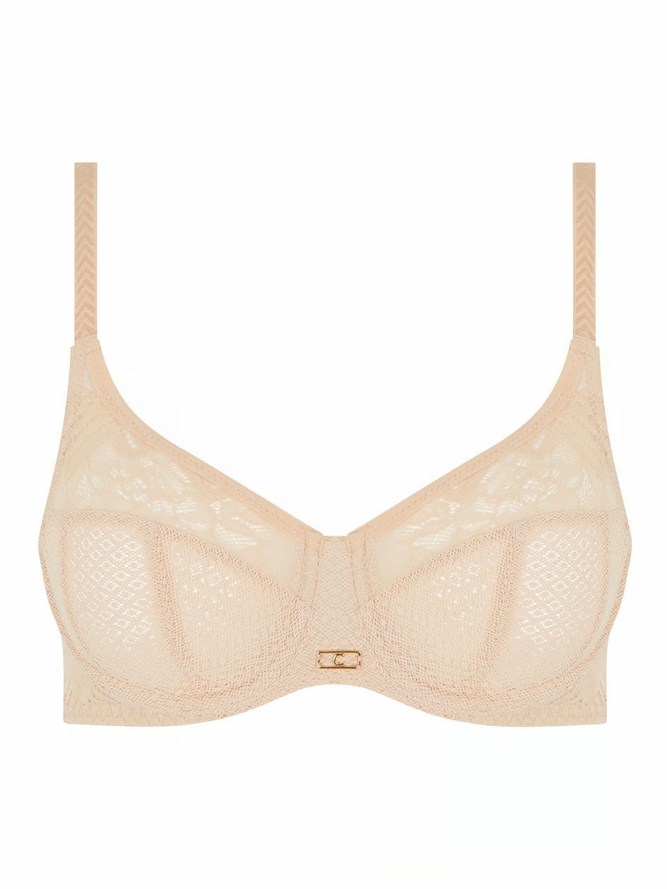 Origins Lace Full Coverage Underwire Bra - Beige - 4