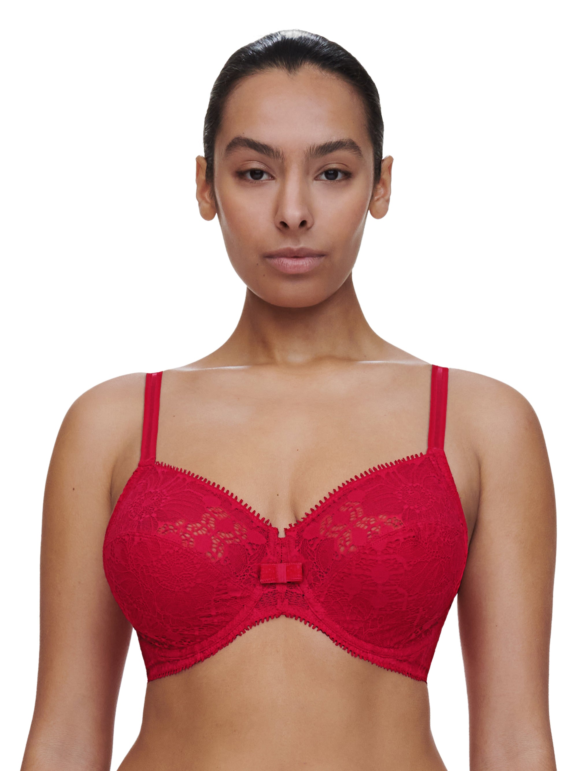 Day To Night Lace Full Coverage Unlined Bra - Red - 1