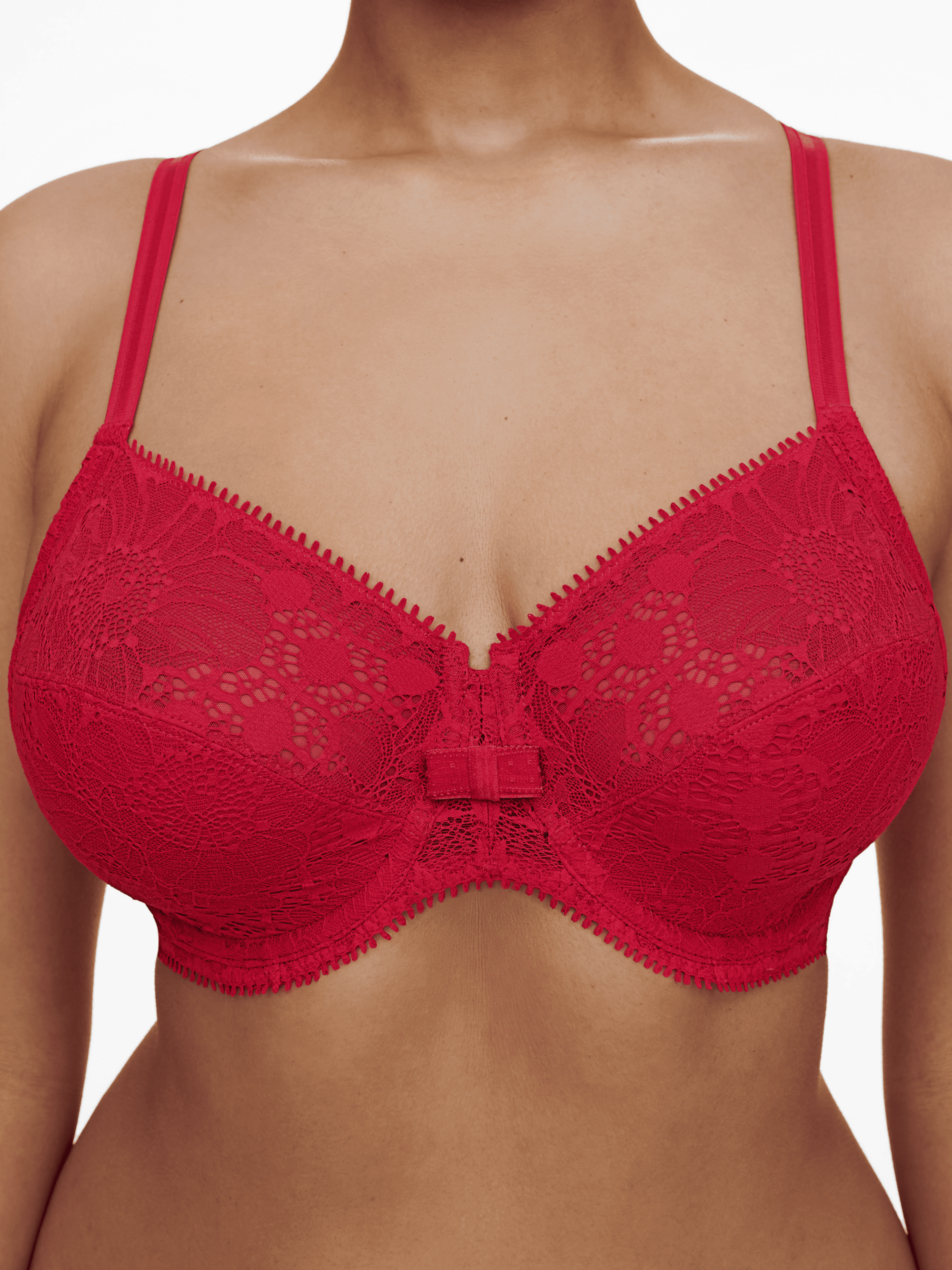 Day To Night Lace Full Coverage Unlined Bra - Red - 2