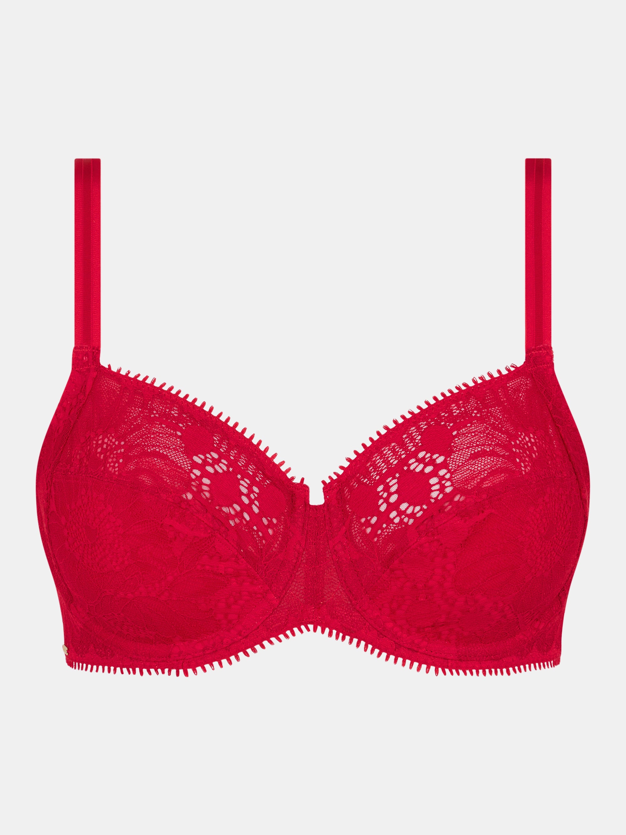 Day To Night Lace Full Coverage Unlined Bra - Red - 4