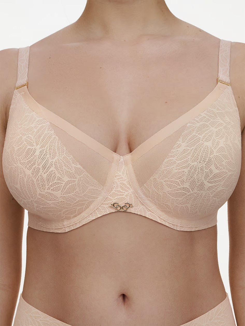 Pure Lace Unlined Underwire Bra - Beige - 2