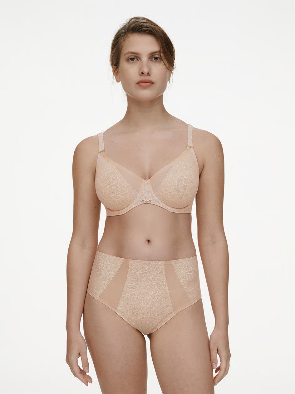 Pure Lace Unlined Underwire Bra - Beige - 3