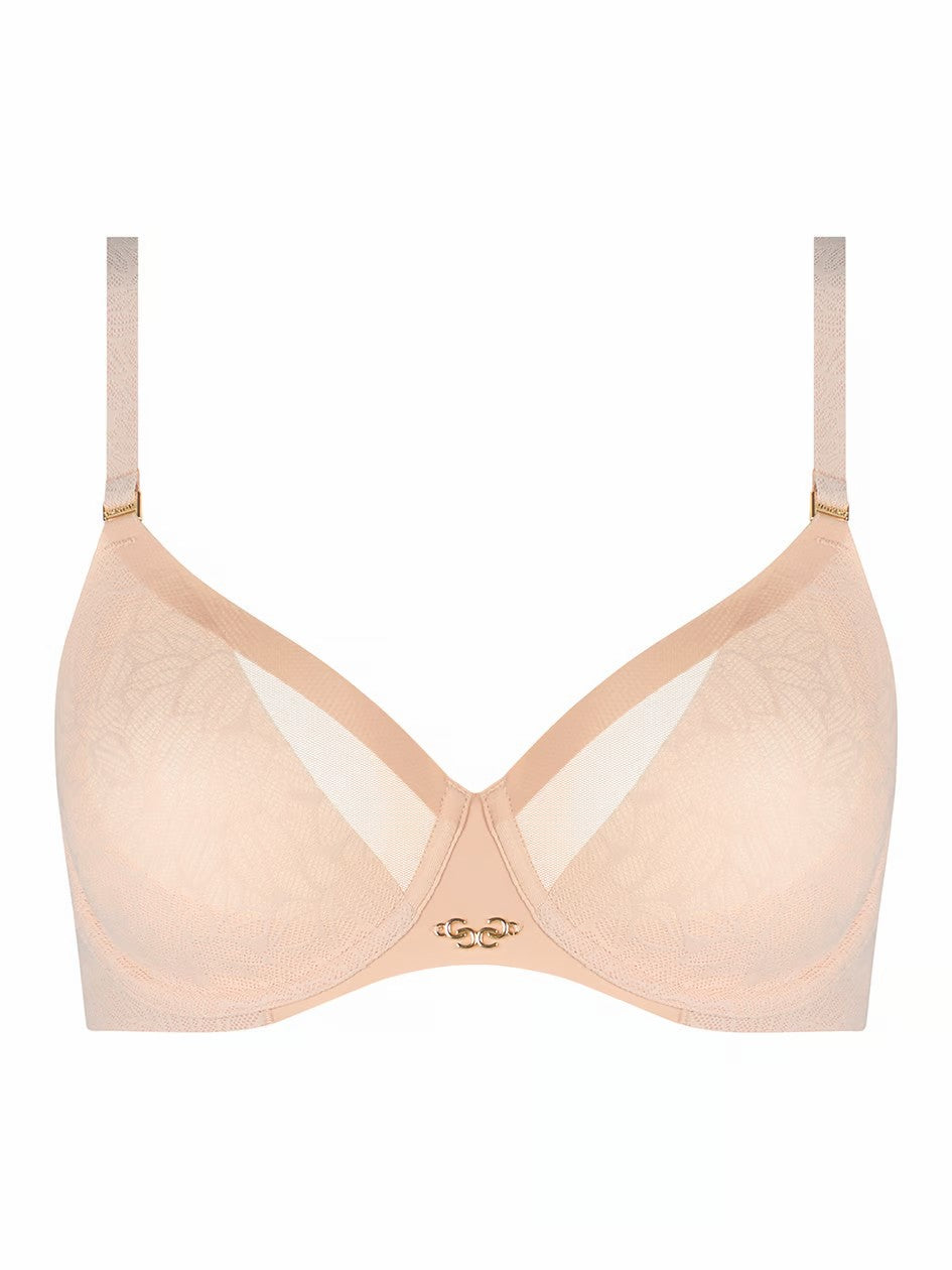 Pure Lace Unlined Underwire Bra - Beige - 5