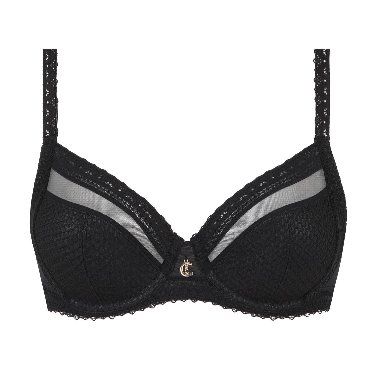 Romance Covering Underwired Bra - Black - 5