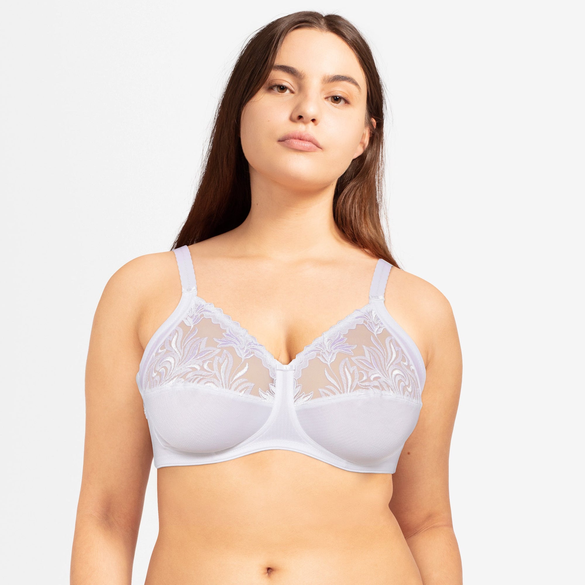 Amazone Full Coverage Wireless Bra - White - Image 1