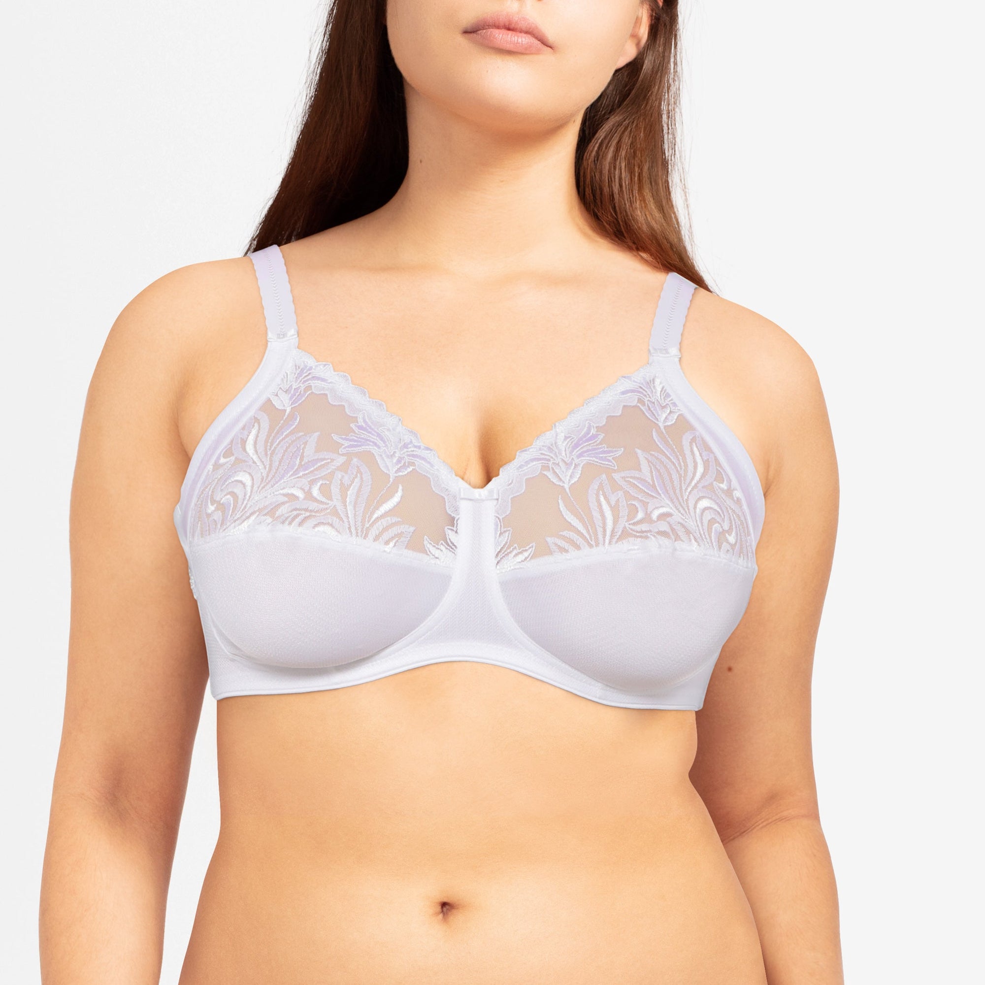 Amazone Full Coverage Wireless Bra - White - Image 2