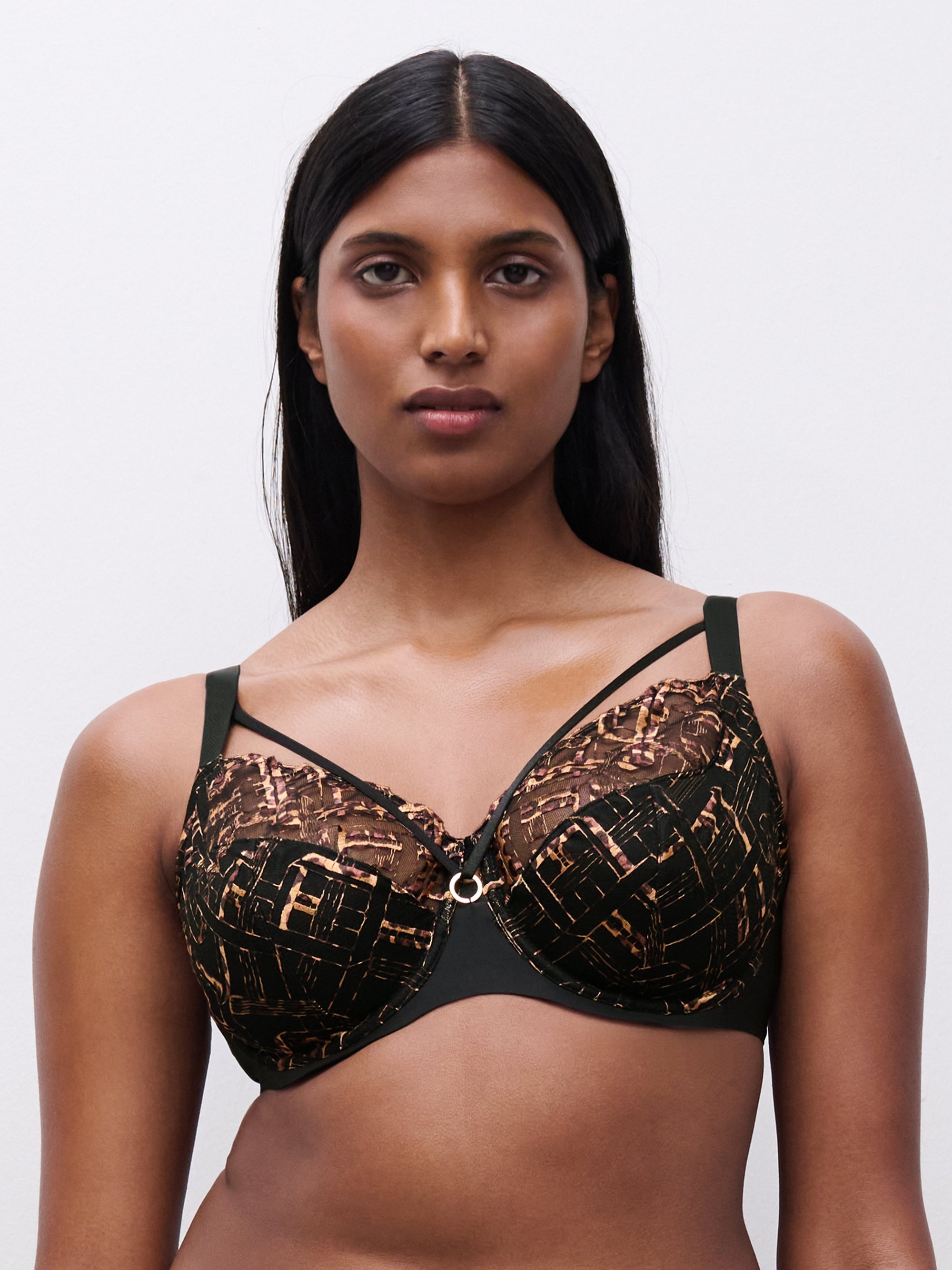 Graphic Support Non-Padded Underwire Bra - Leopard - 1