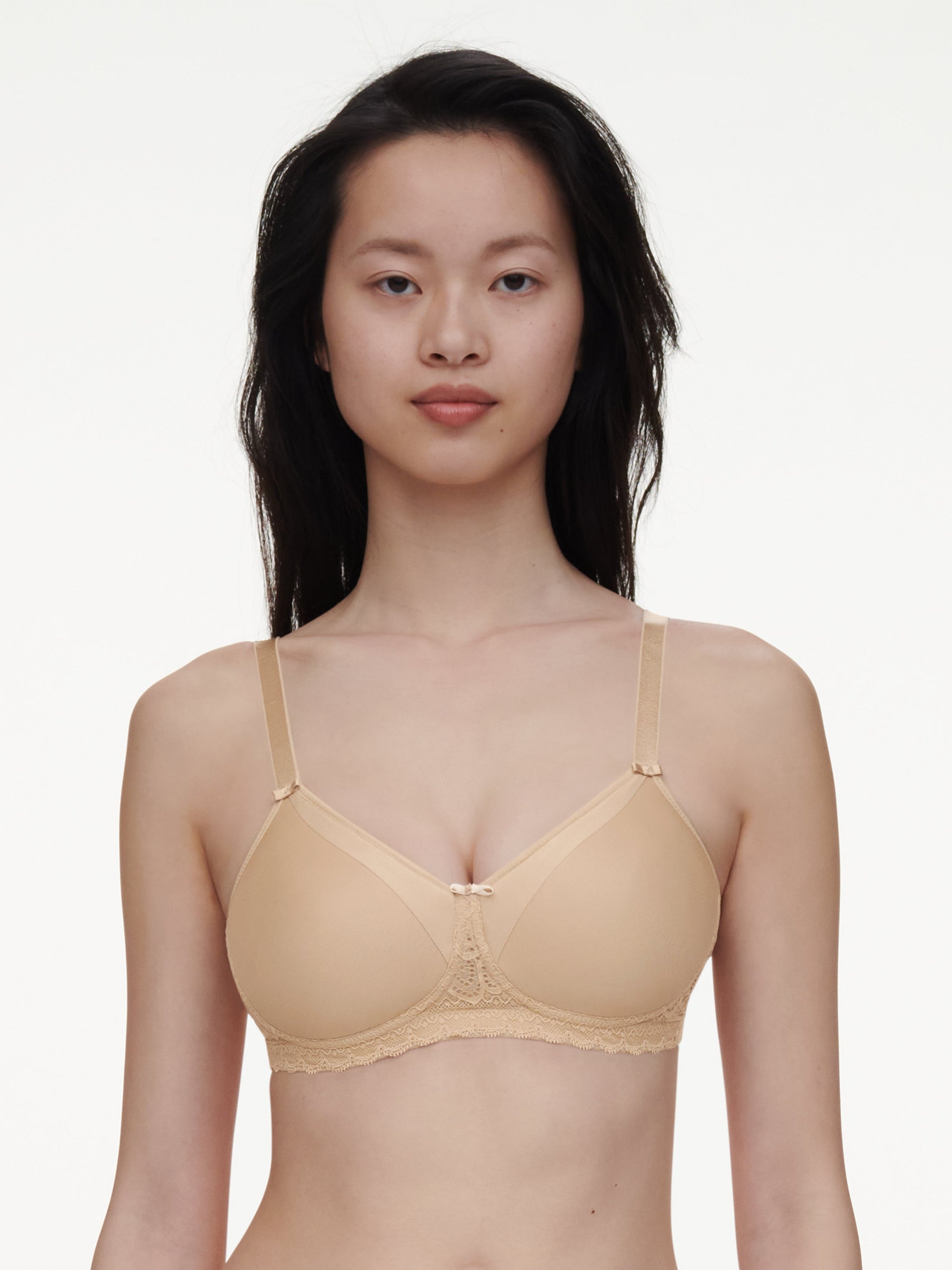 Merci Custom Fit Wireless Bra with Pocket - Beige - 1