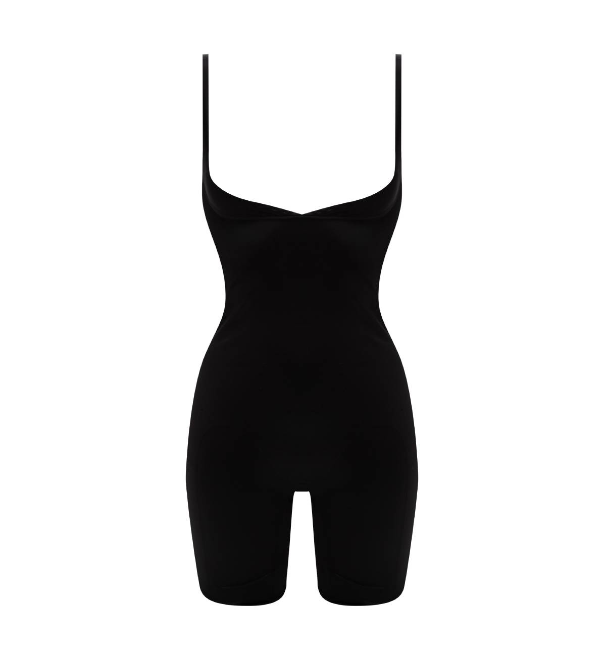 Basic Shaping Open Bust Mid-Thigh Shaper - Black - Image 3