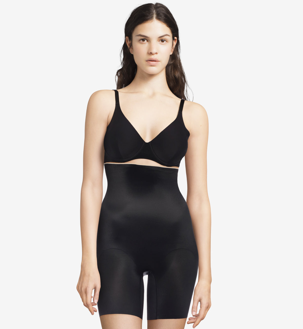 Basic Shaping High Waist Mid-Thigh Brief - Black - Image 1
