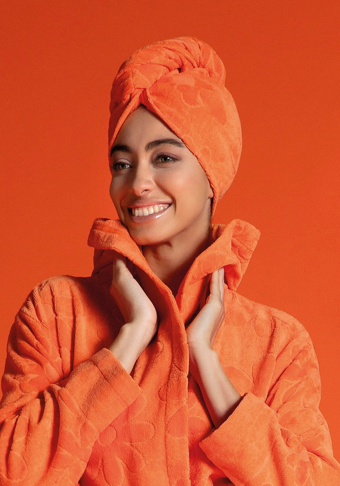 Turban with daisies - Orange - 1