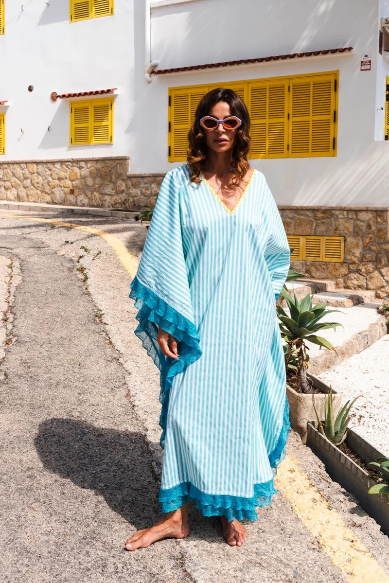 Colorblock Ruffle Sevillana - Aqua - Aqua - 1