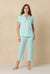 Cotton Capri Pyjama Set - Aqua - 1