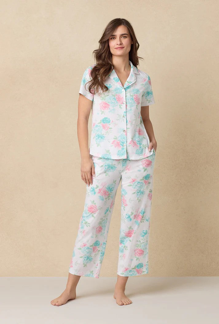 Cotton Capri Pyjama Set - Precious Peony - 1