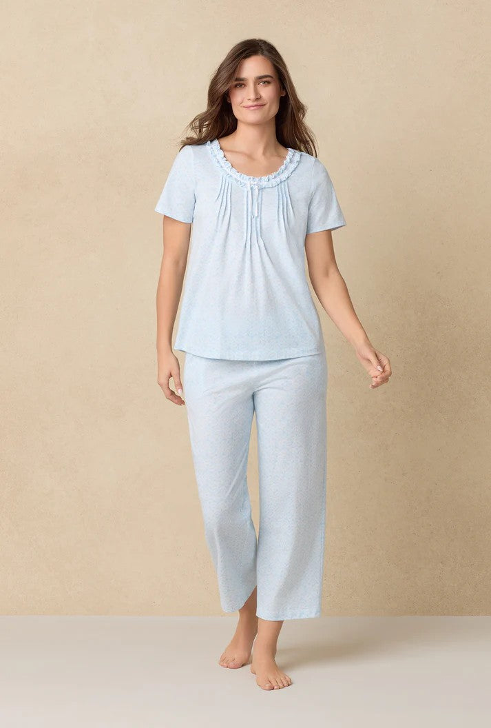 Blue Shells Cotton Capri Pyjama Set - 2