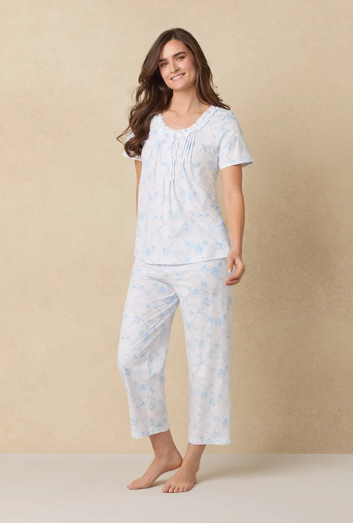 Palm Beach Cotton Capri Pyjama Set - 3
