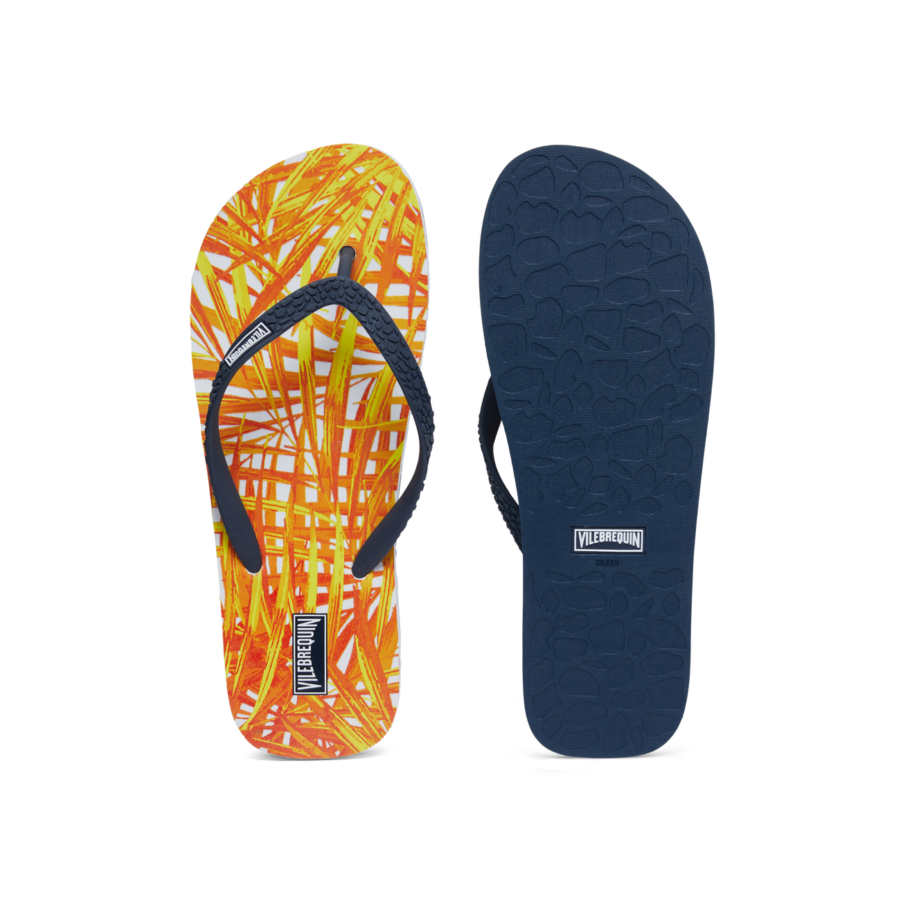 Women Beach Flip Flops Palm Leaves - Orange - 1