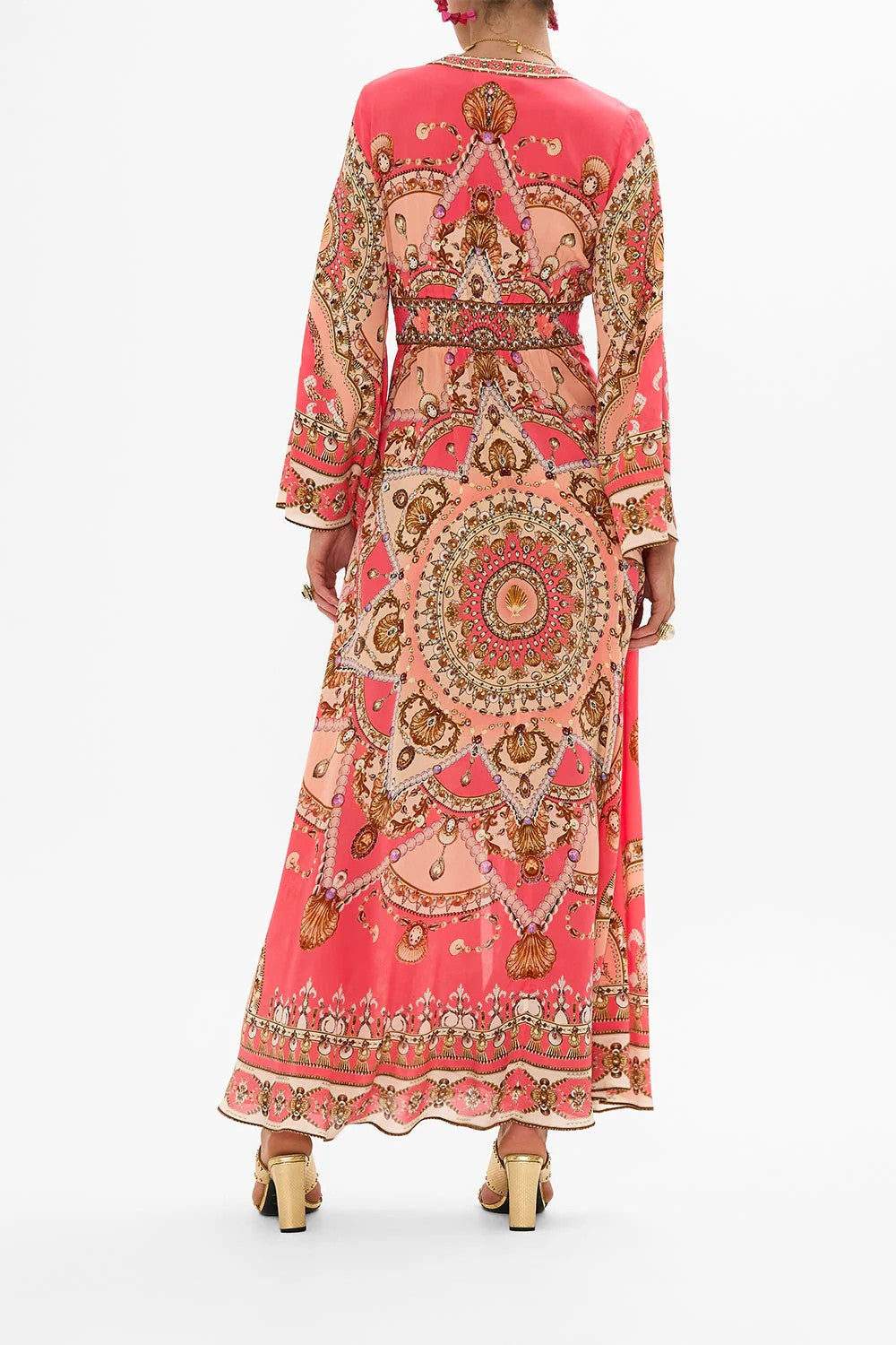 Kimono sleeve dress with shirring detail - 4