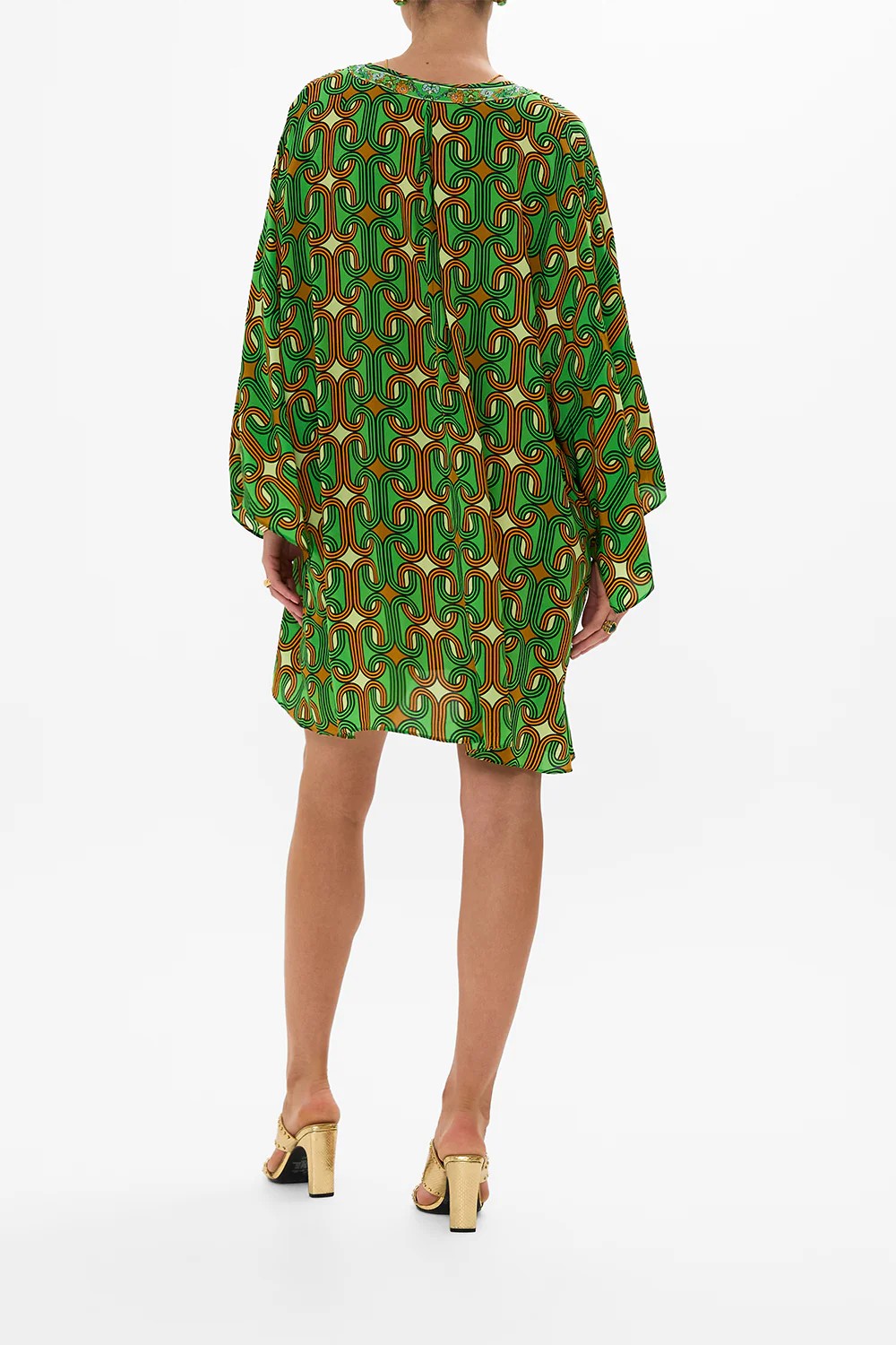 V neck short kaftan with ties - 4