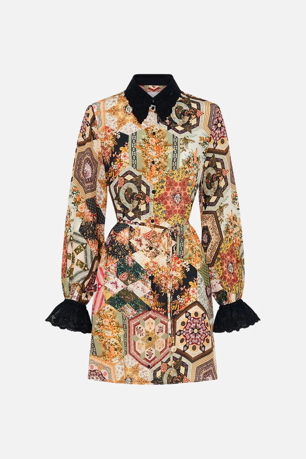 Shift shirt dress with broderie detail - 5