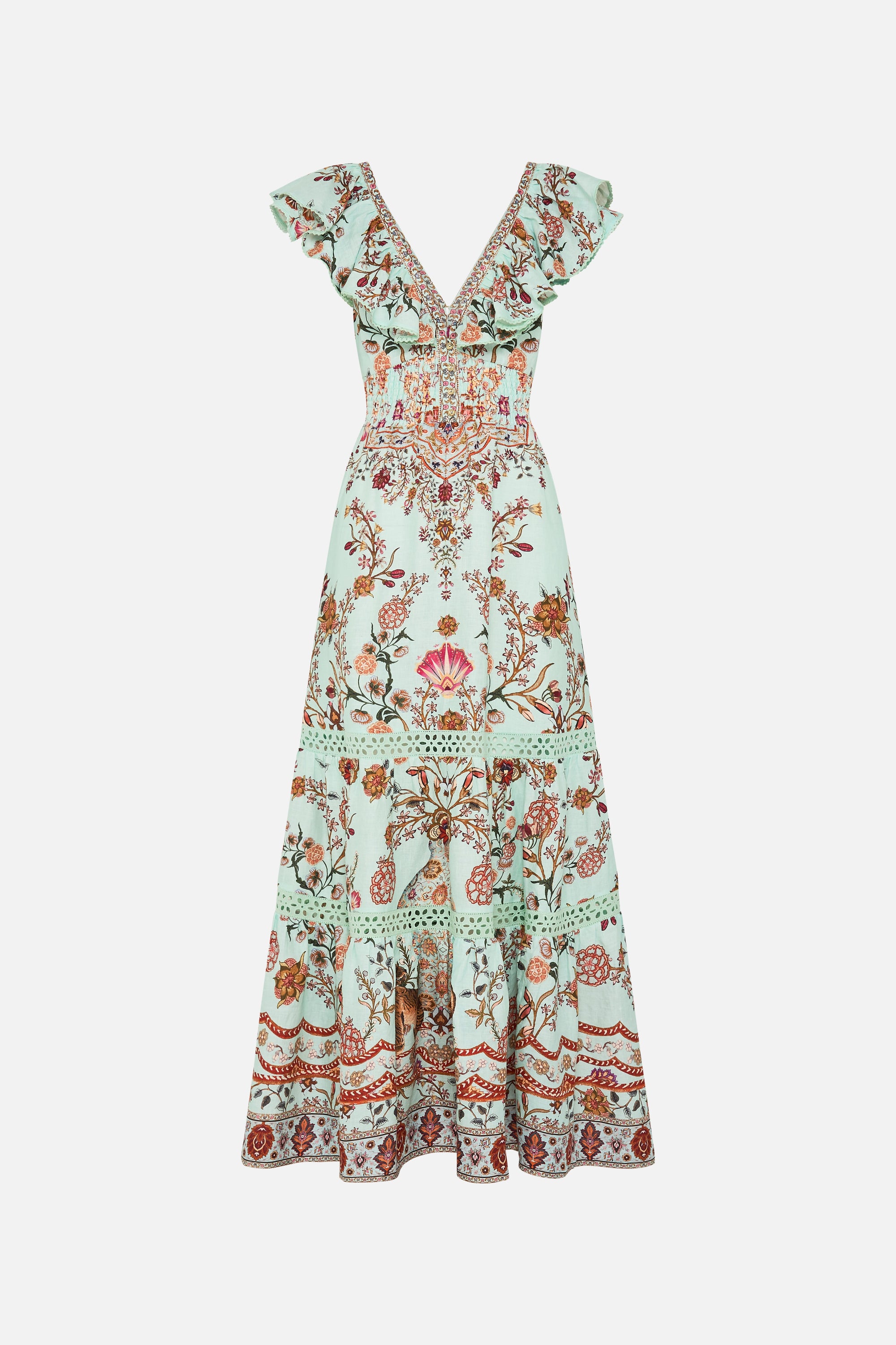 Tiered dress with neck frill - 6