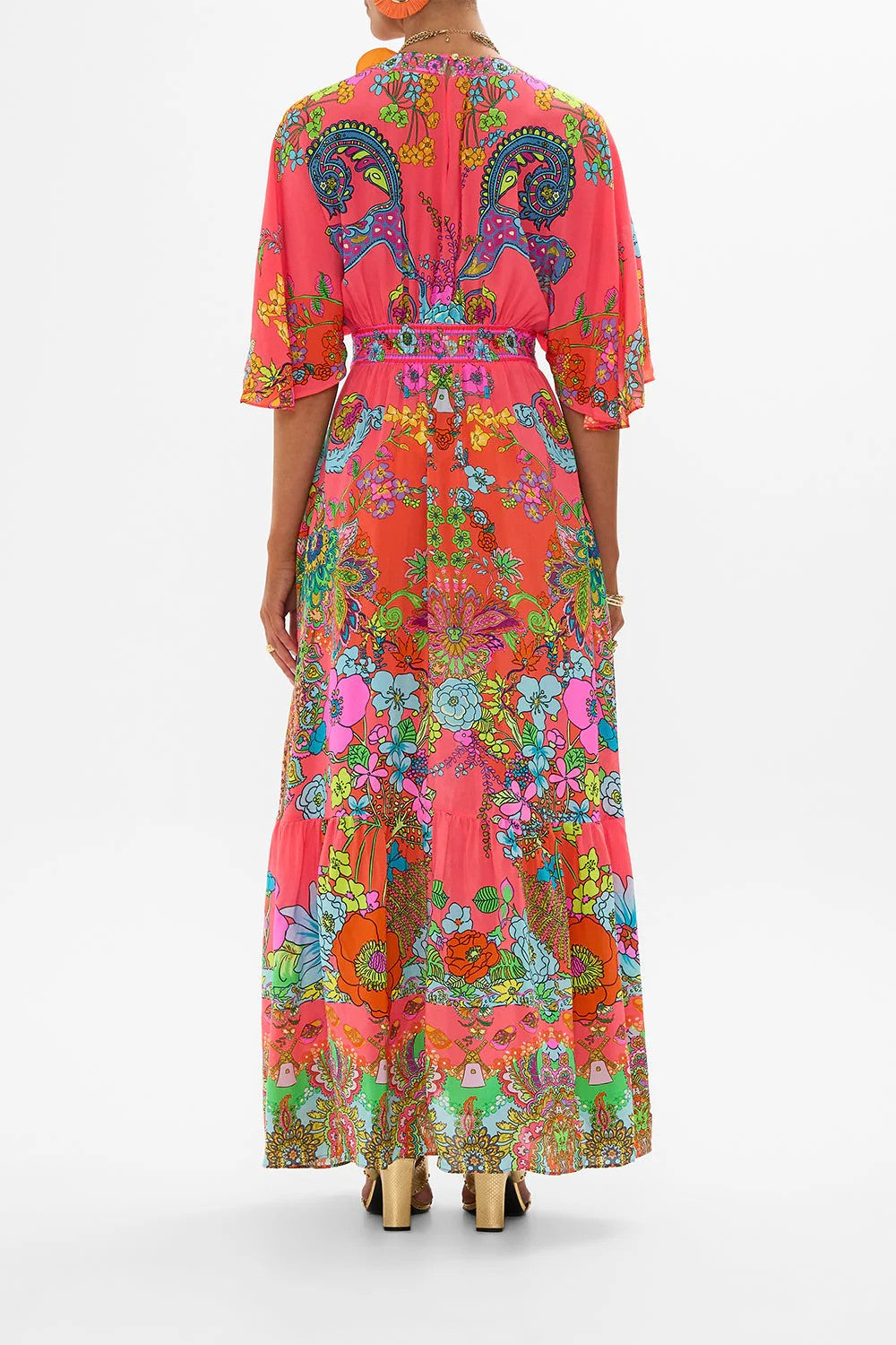 Waisted dress with hem ruffle - 5