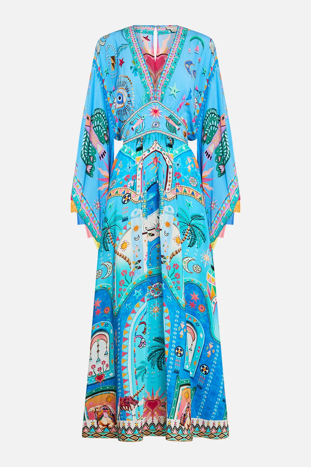 Waisted dress with kimono sleeve - 5