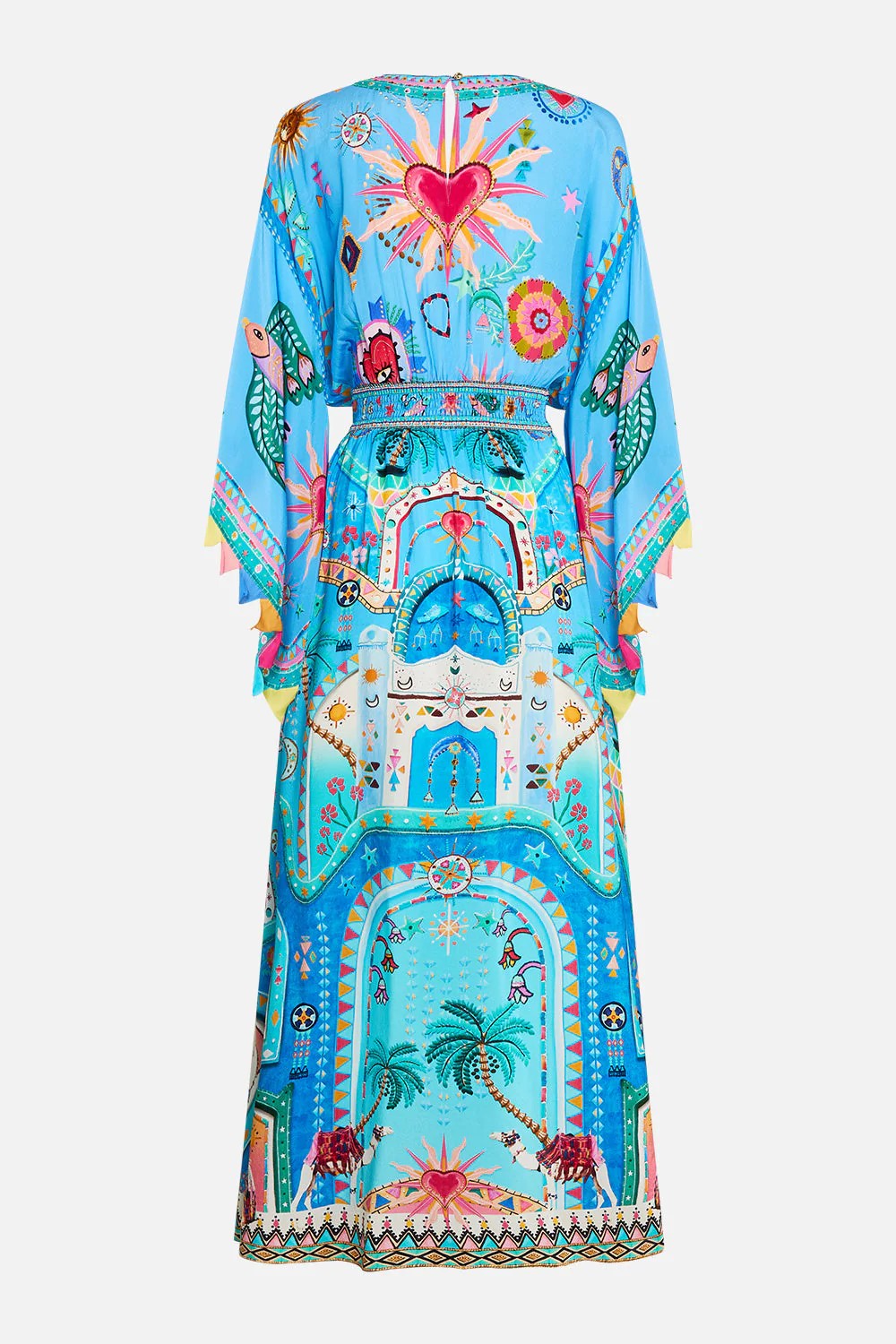 Waisted dress with kimono sleeve - 6