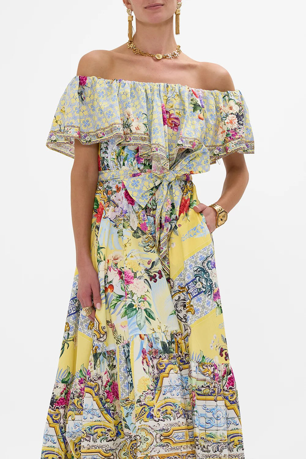 Shoulder frill dress - Mix - 3