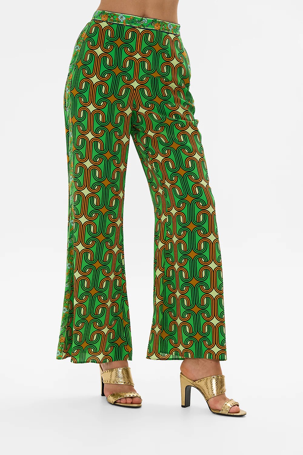 Relaxed flare pant - Green - 1