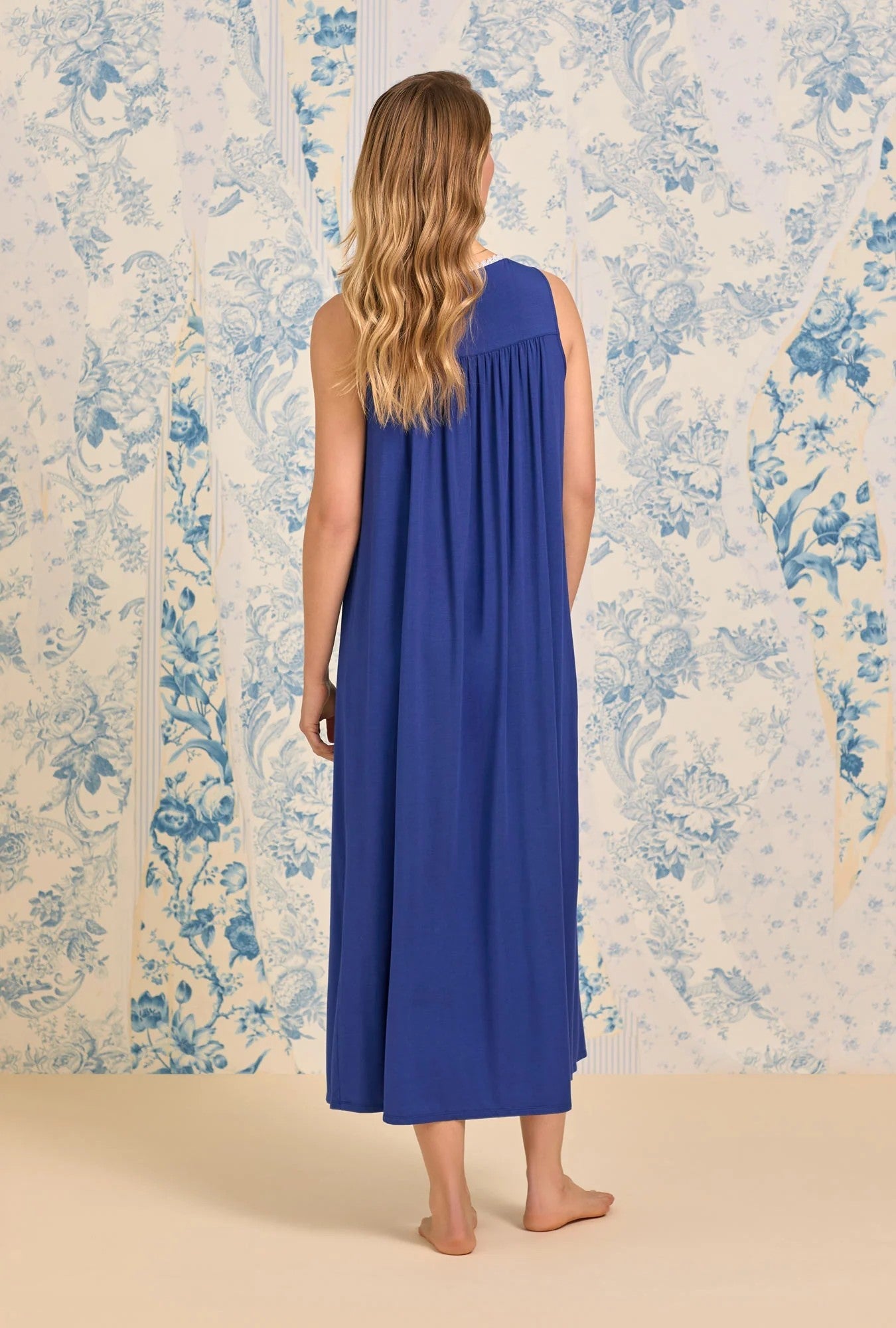 The "Eileen" Classic Navy Tencel™ Modal Ballet Nightgown - Navy - 3