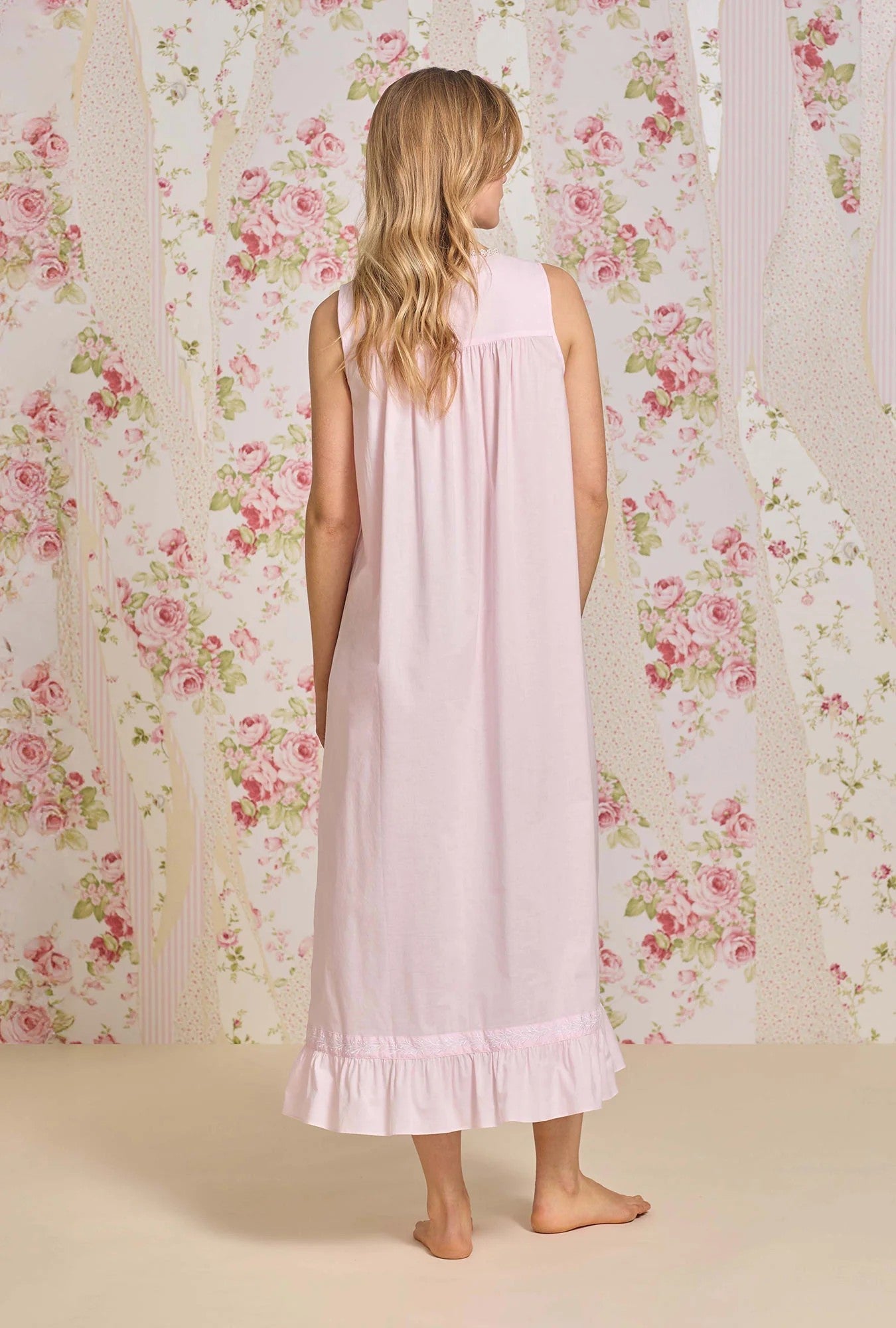 The "Eileen" Bare Rose Cotton Lawn Ballet Nightgown - Pink - 4