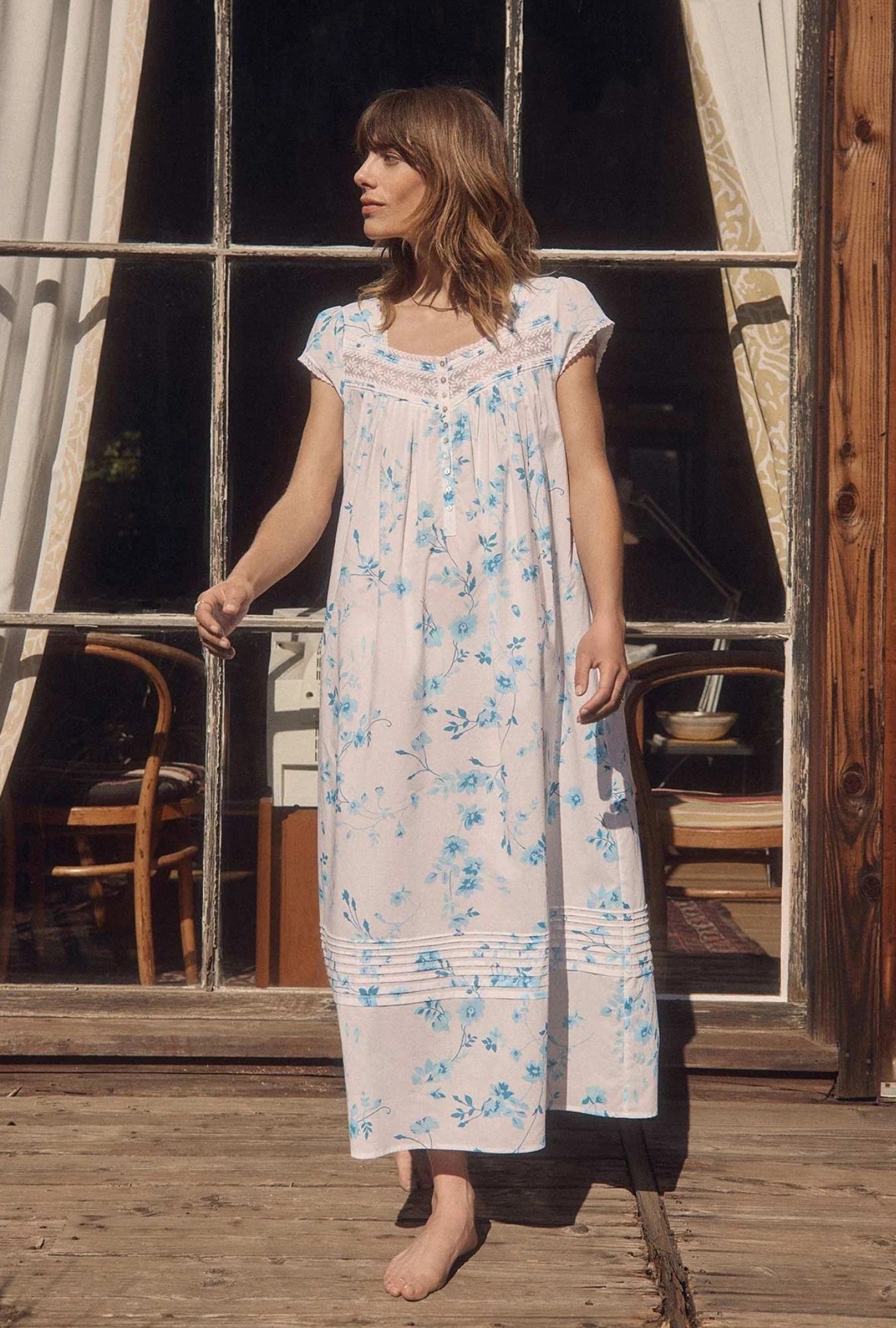 Aqua Dream Cotton Lawn Ballet Nightgown - Aqua - 1