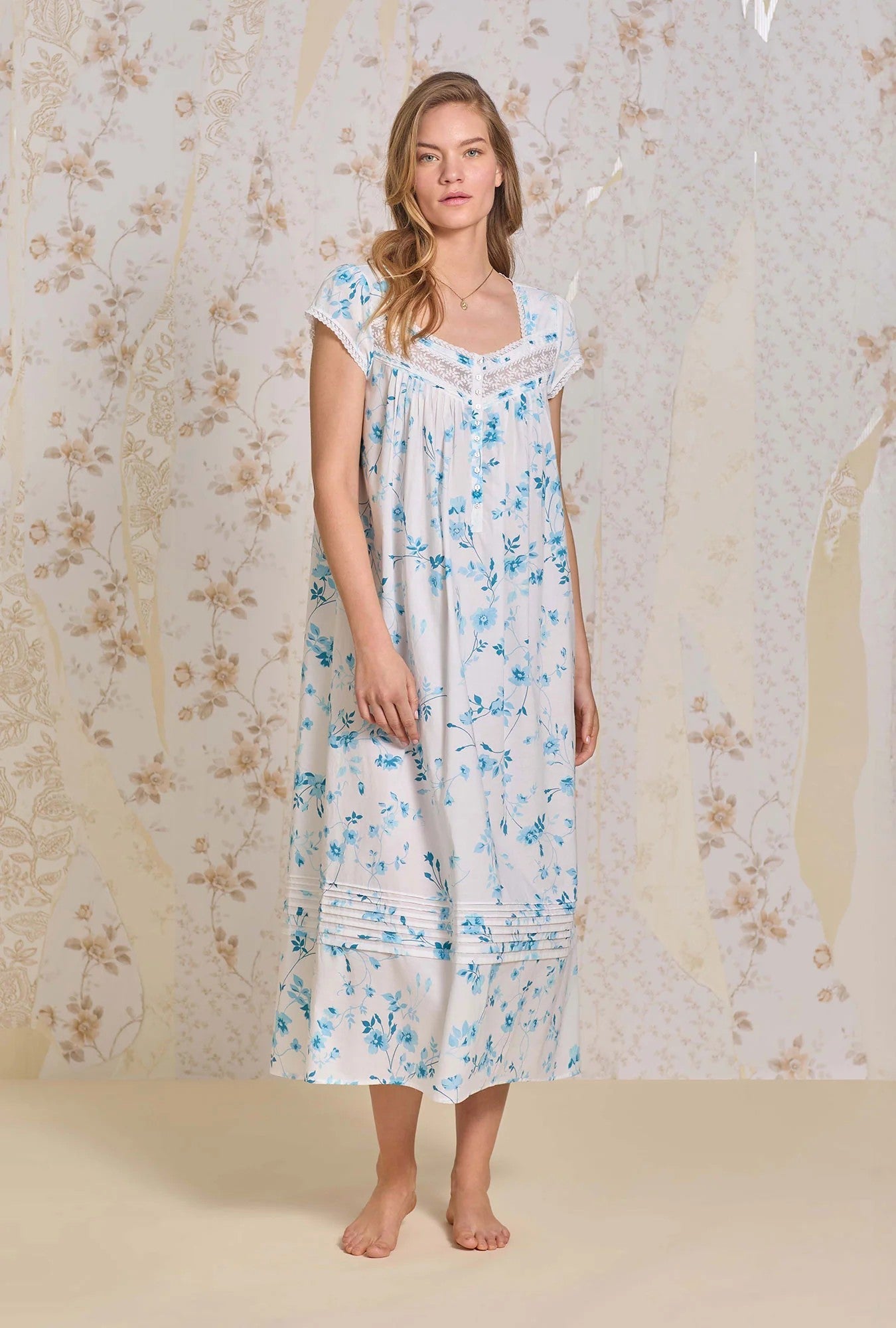 Aqua Dream Cotton Lawn Ballet Nightgown - Aqua - 2