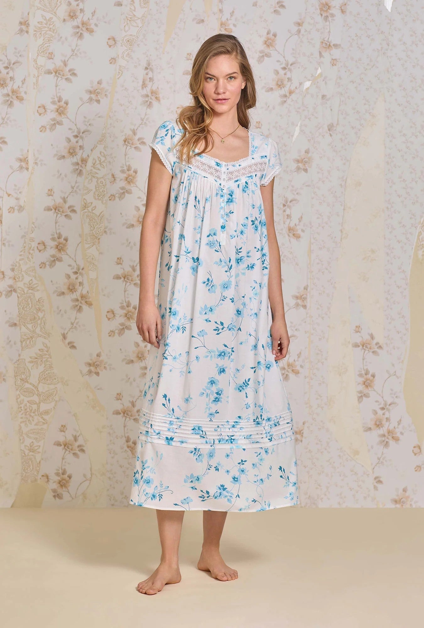 Aqua Dream Cotton Lawn Ballet Nightgown - Aqua - 3